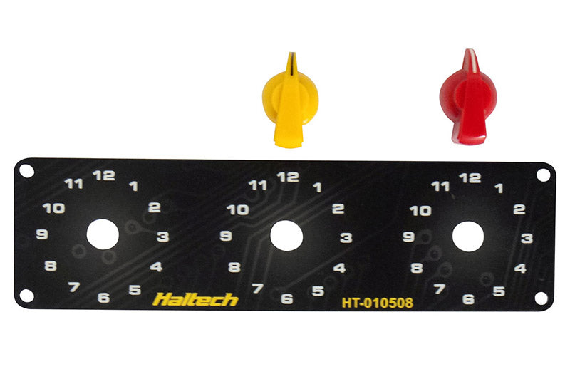 Haltech HT-010508 Triple Switch Panel Only - includes Yellow & Red knobs