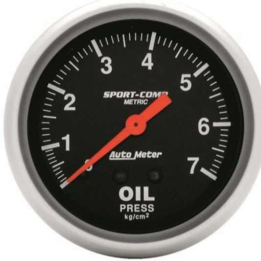 AutoMeter AU3421J Gauge Sport-Comp Oil Pressure 0-7 Kg/Cm2 2 5/8 In. Analog Mechanical