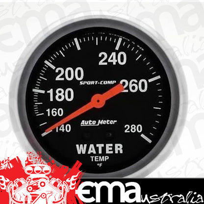AutoMeter 3431 2-5/8" WATER TEMPERATURE, 140-280 F, SPORT-COMP