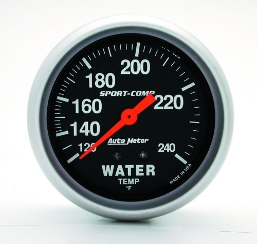 AutoMeter AU3432 Sport-Comp 2-5/8" Water Temp Gauge 120-240¶øF Mech