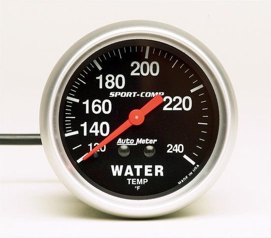 AutoMeter AU3433 Sport-Comp 2-5/8" Water Temp Gauge