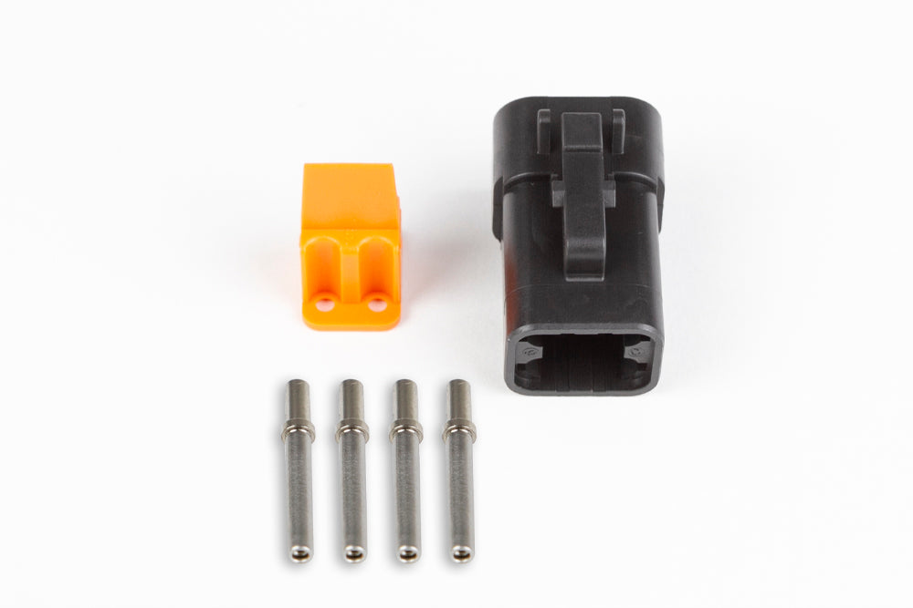 Haltech HT-031201 Plug and pins Only - Male Deutsch DTP-06-4S - Black connector (25Amp)