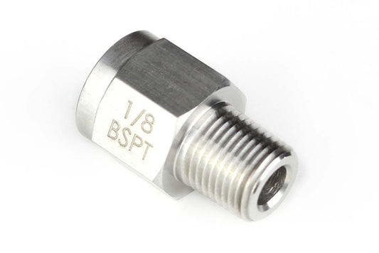 Haltech HT-010921 M10 x 1.0 to 1/8 BSPT Adaptor - Stainless Steel