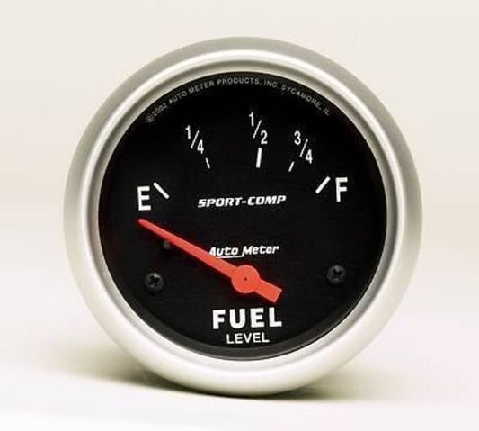 AutoMeter AU3515 Sport-Comp 2-5/8" Fuel Level Gauge 73 OHMS Empty 10 OHMS Full