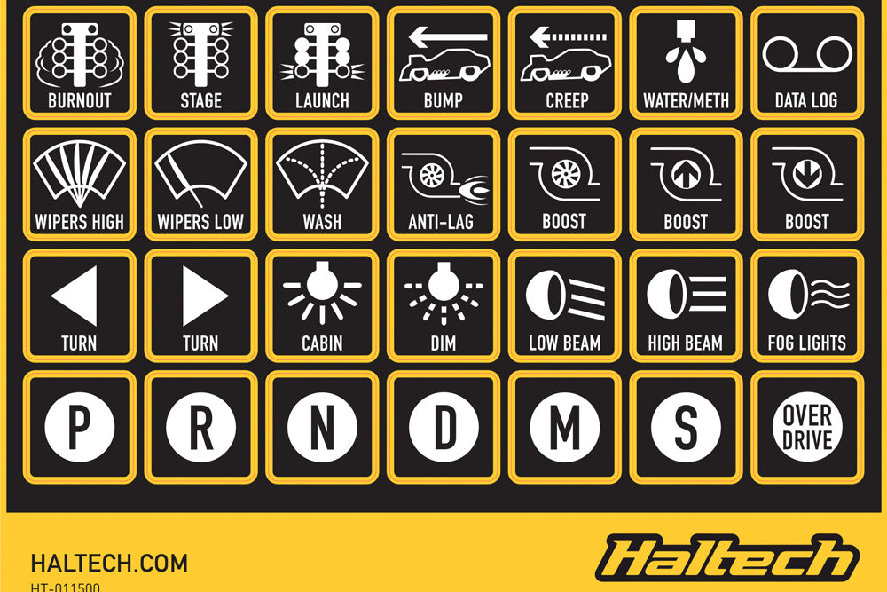 Haltech HT-011500 Keypad Label Set
