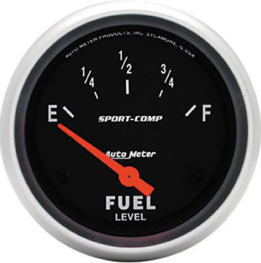 AutoMeter AU3517 Sport-Comp 2-5/8" Fuel Level Gauge 0 OHMS Empty 30 OHMS Full