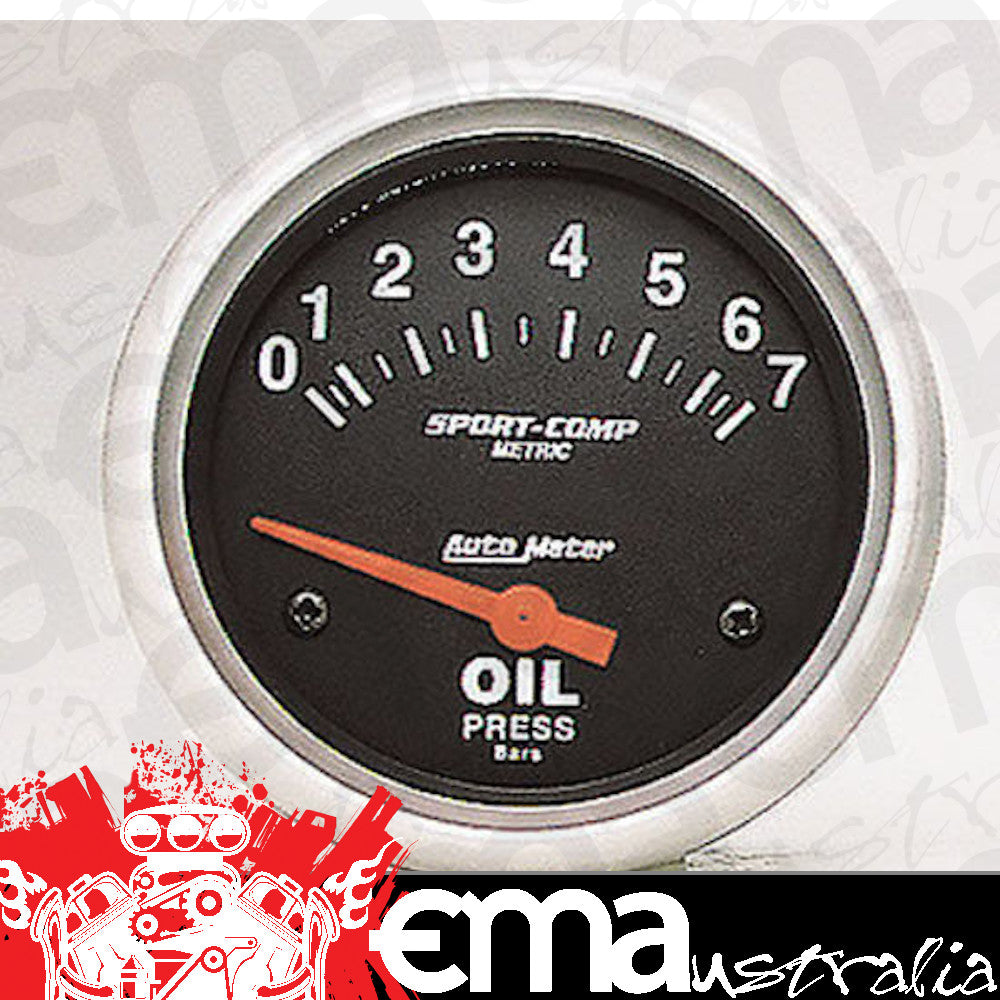 AutoMeter AU3522-M Sport-Comp 2-5/8" Elec Oil Pressure Gauge 0-7 Bar