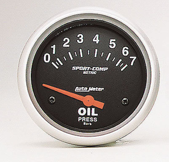 AutoMeter AU3522-M Sport-Comp 2-5/8" Elec Oil Pressure Gauge 0-7 Bar