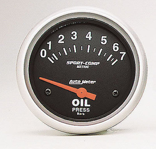 AutoMeter AU3522-M Sport-Comp 2-5/8" Elec Oil Pressure Gauge 0-7 Bar