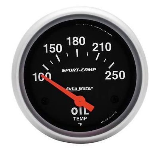AutoMeter AU3542 Sport-Comp 2-5/8" Elecal Oil Temp Gauge 100-250¶øF