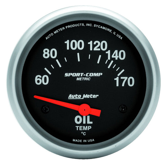 AutoMeter 3543-M GAUGE, OIL TEMP, 2 5/8", 60-170?F, ELECTRIC, SPORT-COMP