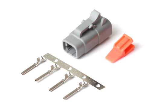 Haltech HT-031002 Plug and Pins Only - Male Deutsch DTM-4 Connector (7.5 Amp)