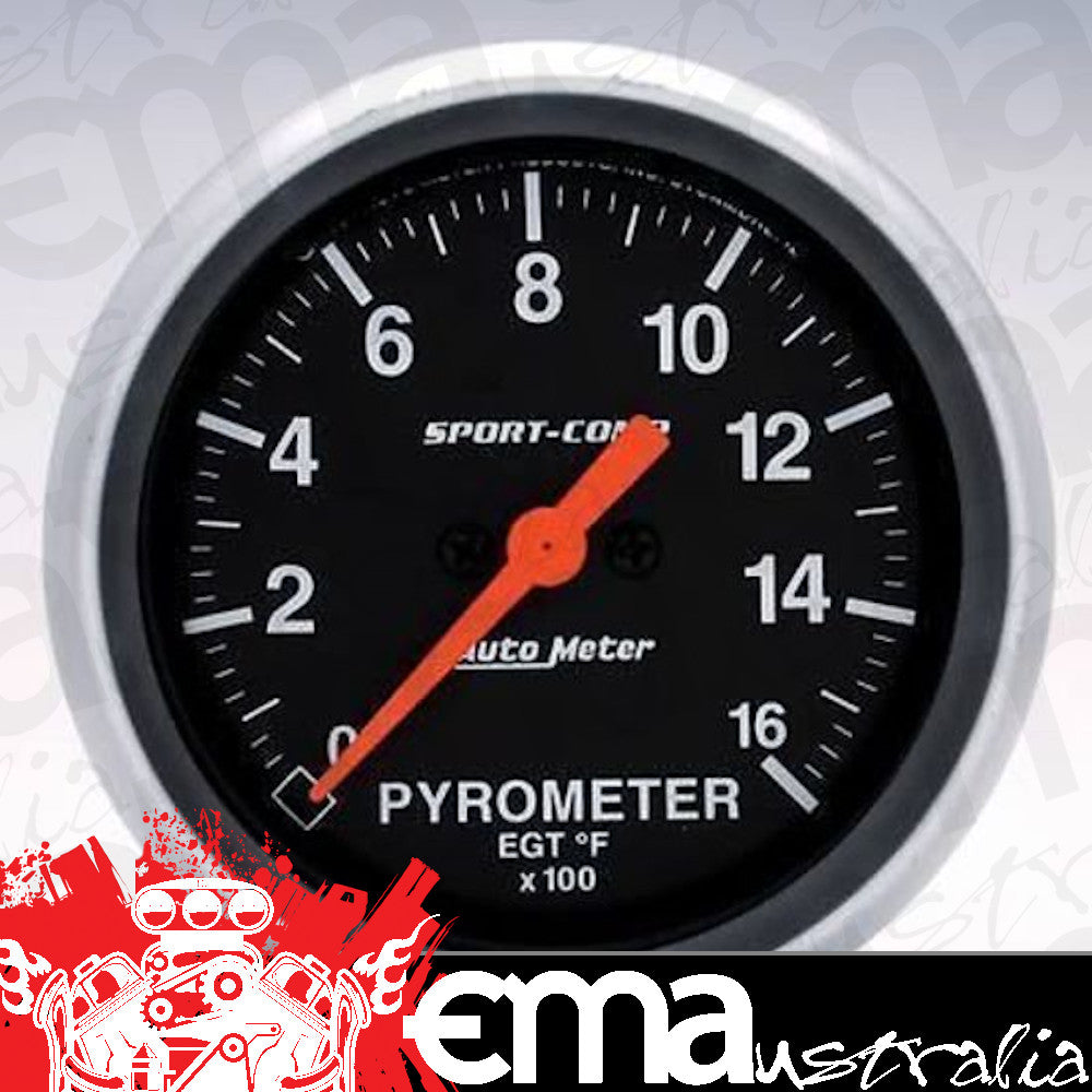 AutoMeter AU3544 Sport-Comp 2-5/8" Elec Pyrometer Gauge 0-1600¶øF