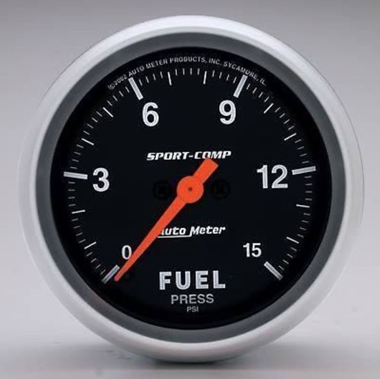 AutoMeter AU3561 Sport-Comp 2-5/8" Elec Fuel Pressure Gauge 0-15 PSI