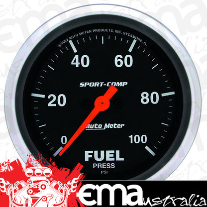 AutoMeter 3563 2-5/8" FUEL PRESSURE, 0-100 PSI, SPORT-COMP