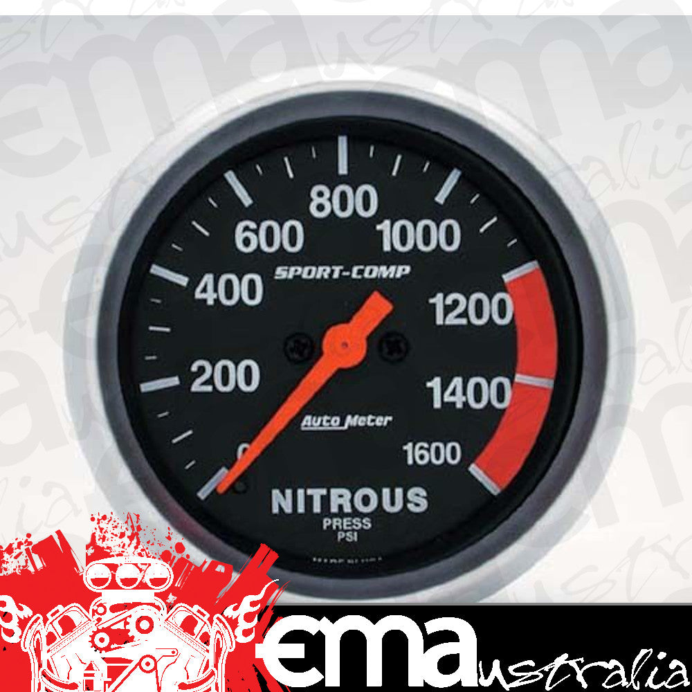 AutoMeter AU3574 Sport-Comp 2-5/8" Elec Nitrous Pressure Gauge 0-1600 PSI