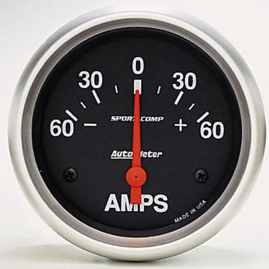 AutoMeter AU3586 Sport-Comp 2-5/8" Ammeter Gauge 60-0-60 Amp