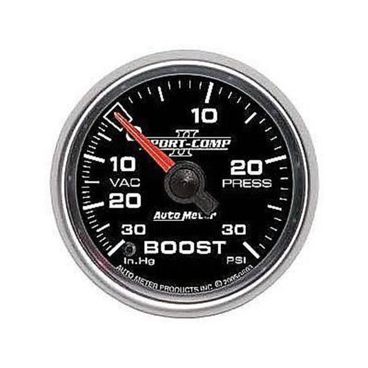 AutoMeter AU3603 Sport-Comp II 2-1/6" Boost Vac Gauge 30 In. Hg/30 PSI