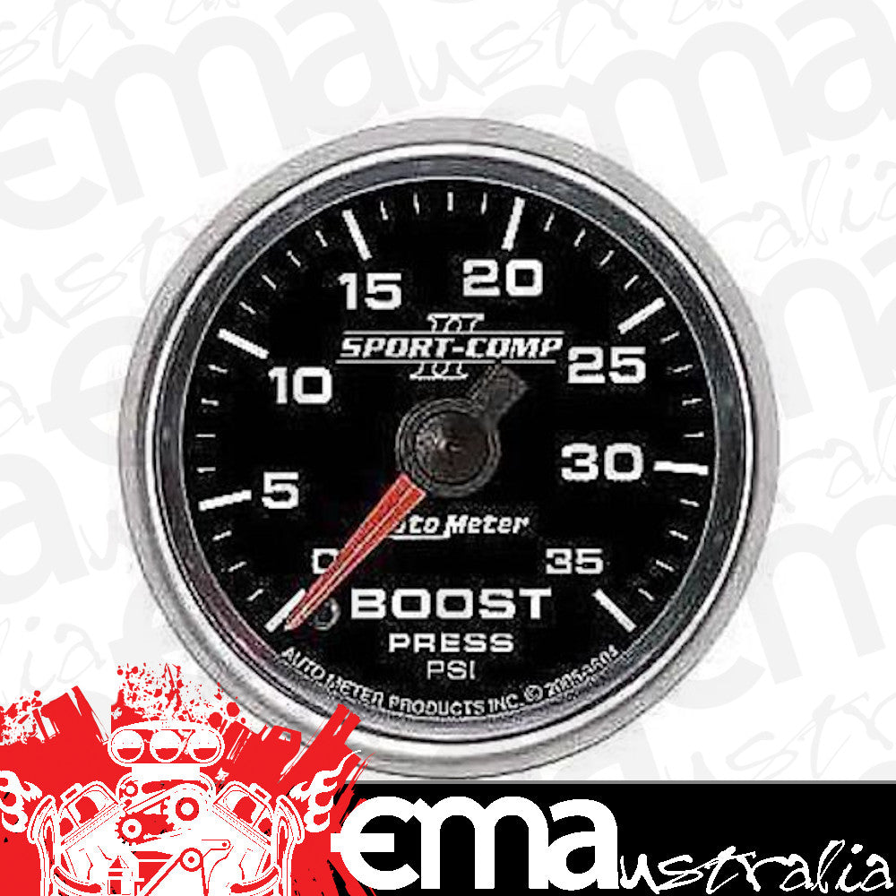 AutoMeter AU3604 Sport-Comp II 2-1/16" Mech Boost Gauge 0-35 PSI