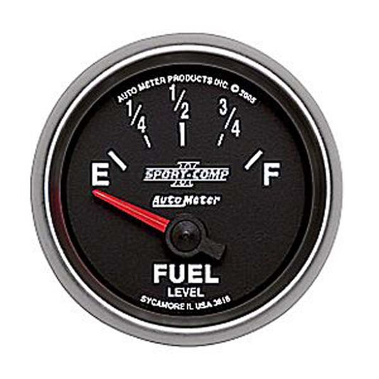 AutoMeter AU3616 Sport-Comp II Fuel Level Gauge 2-1/16" 240-33OHMS Short Sweep Elec