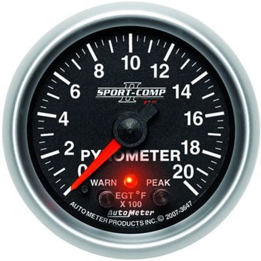 AutoMeter AU3647 Sport-Comp II Pro-Control Egt 0-2000¶ø F 2-1/16" Analog Elecal