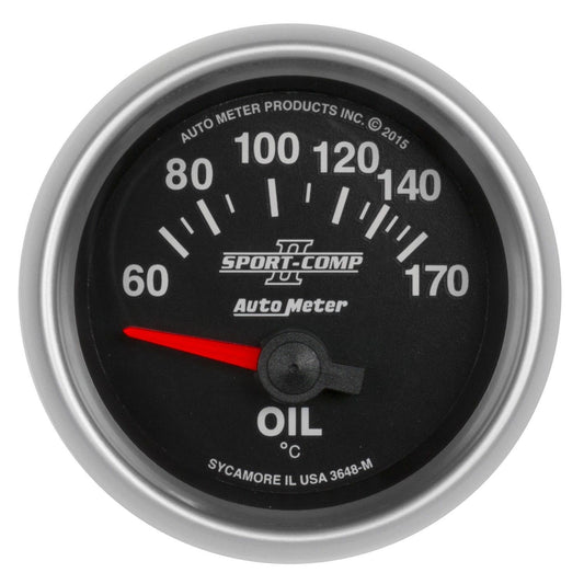 AutoMeter AU3648-M Sport-Comp II 2-1/16" Elec Oil Temperature Gauge 60-170¶øC
