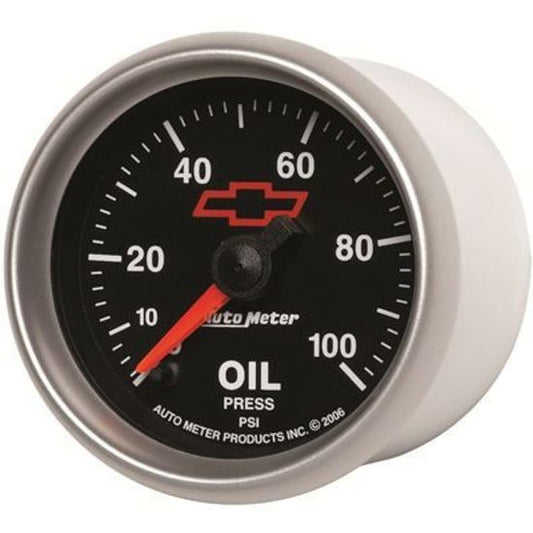 AutoMeter AU3653-00406 Sport-Comp II Chevy Bowtie Oil Pressure 0-100 PSI 2-1/16"
