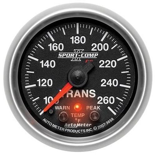 AutoMeter AU3658 Sport-Comp II 2-1/16" Trans Temp Gauge 100-280¶øF Mem & Warnng