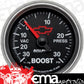 AutoMeter AU3659-00406 Chev Bow-Tie Boost/Vac Gauge 2-1/16" Black Dial Full Sweep Elecal 30 In Hg/30 PSI