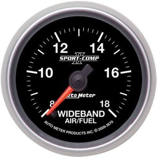 AutoMeter AU3670 Sport-Comp II Air/Fuel Ratio Gauge Wideband 2-1/16"
