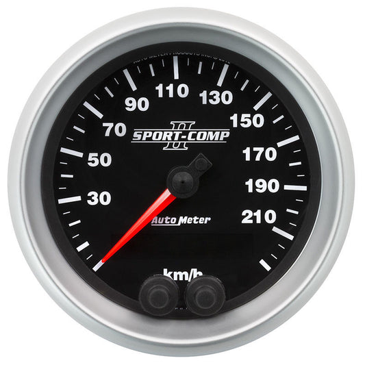 AutoMeter AU3680-M Sport-Comp II 3-3/8" Elec In-Dash GPS Speedometer 0-225 Km/H