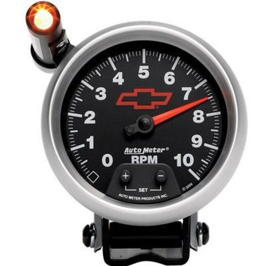 AutoMeter AU3690-00406 Sport-Comp Tachometer Chevy Bowtie Emblem 0-10,000 RPM 3-3/8"