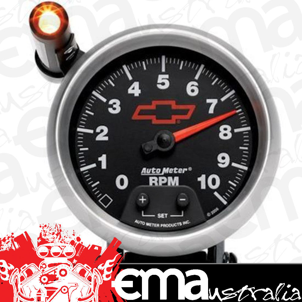AutoMeter AU3690-00406 Sport-Comp Tachometer Chevy Bowtie Emblem 0-10,000 RPM 3-3/8"