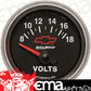 AutoMeter AU3692-00406 Chev Bow-Tie Voltmeter Gauge 2-1/16" Black Dial Short Sweep Elecal 8-18 Volts