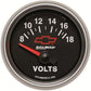 AutoMeter AU3692-00406 Chev Bow-Tie Voltmeter Gauge 2-1/16" Black Dial Short Sweep Elecal 8-18 Volts