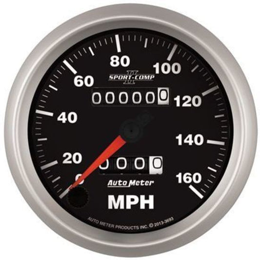 AutoMeter AU3693 3-3/8 Speedo 160 MPH Mech Gauge Sport-Comp II