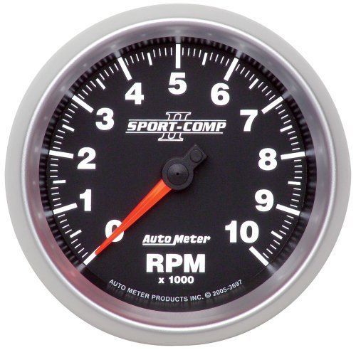 AutoMeter AU3697 Sport-Comp II 3-3/8" Elec In Dash Tachometer 0-10000 RPM