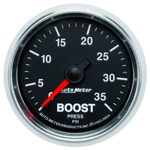 AutoMeter AU3804 GS Boost Gauge 2-1/16" In-Dash Full Sweep Mech 0-35 PSI