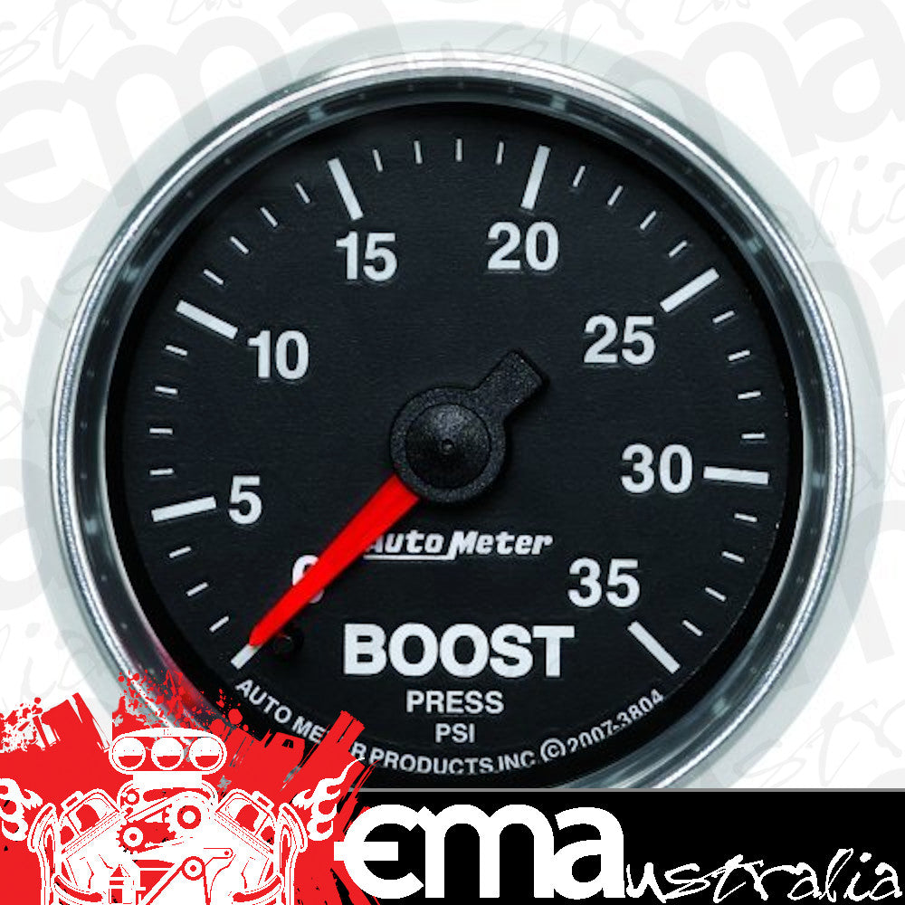 AutoMeter AU3804 GS Boost Gauge 2-1/16" In-Dash Full Sweep Mech 0-35 PSI