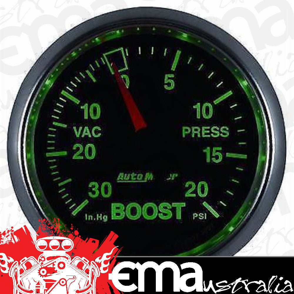AutoMeter AU3807 GS 2-1/16" Mech In-Dash Boost Vac Gauge 30 In.Hg/20 PSI