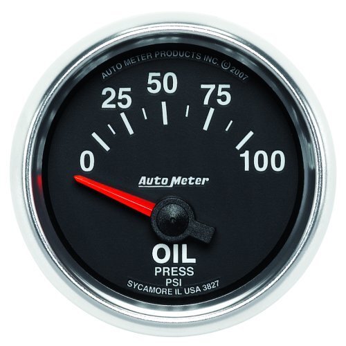 AutoMeter AU3827 GS Oil Pressure Gauge 2-1/16" In-Dash Short Sweep Elec 0 - 100 PSI.