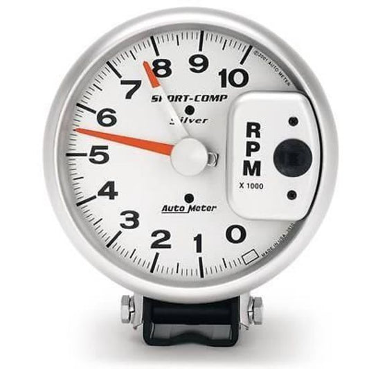 AutoMeter AU3910 Sport-Comp Silver 5" Tacho 0-10000RPM