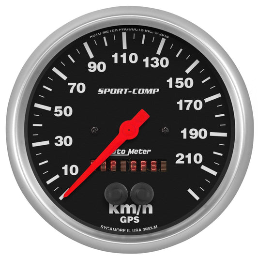 AutoMeter AU3983-M Sport-Comp 5" Elec In-Dash GPS Speedometer 0-225 KPH