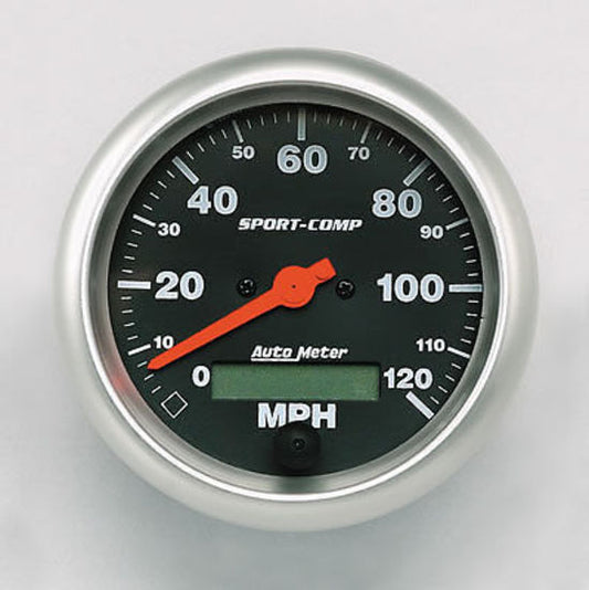 AutoMeter AU3987 Sport-Comp 3-3/8" Elecal Speedometer 0-120MPH