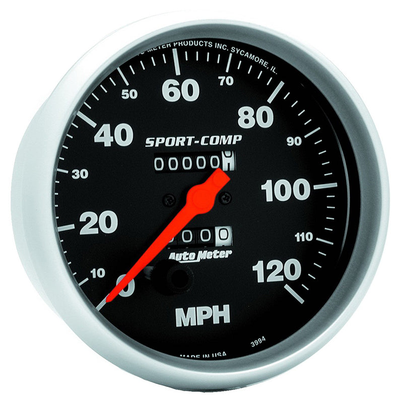 AutoMeter AU3994 Sport-Comp Speedometer 5" In-Dash Mech 0-120 MPH
