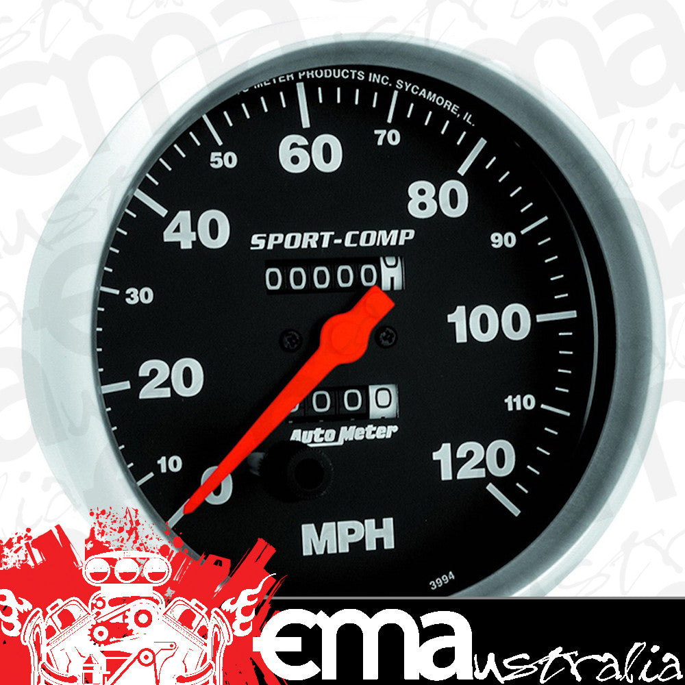 AutoMeter AU3994 Sport-Comp Speedometer 5" In-Dash Mech 0-120 MPH
