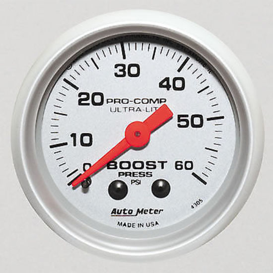 AutoMeter AU4305 Ultra-Lite 2-1/16" Mech Boost Gauge 0-60 PSI