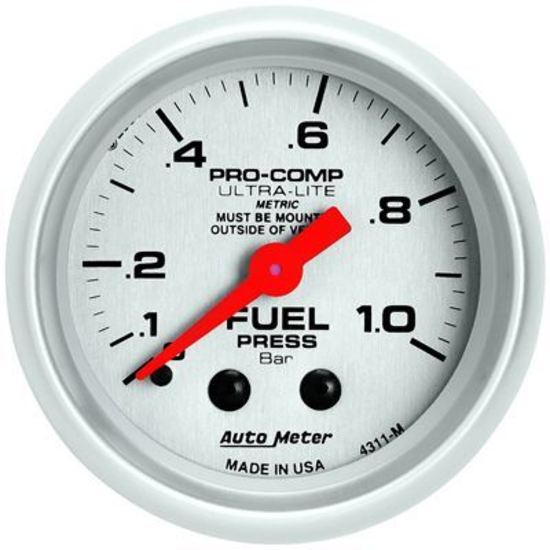 AutoMeter AU4311M Ultra-Lite Fuel Pressure 0-1 Bar 2-1/16" Analog Mech