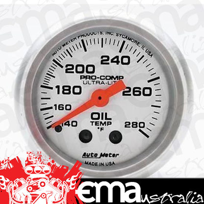 AutoMeter 4341 2-1/16" OIL TEMPERATURE, 140-280 F, ULTRA-LITE