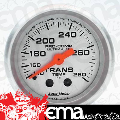 AutoMeter 4351 2-1/16" TRANSMISSION TEMPERATURE, 140-280 F, ULTRA-LITE